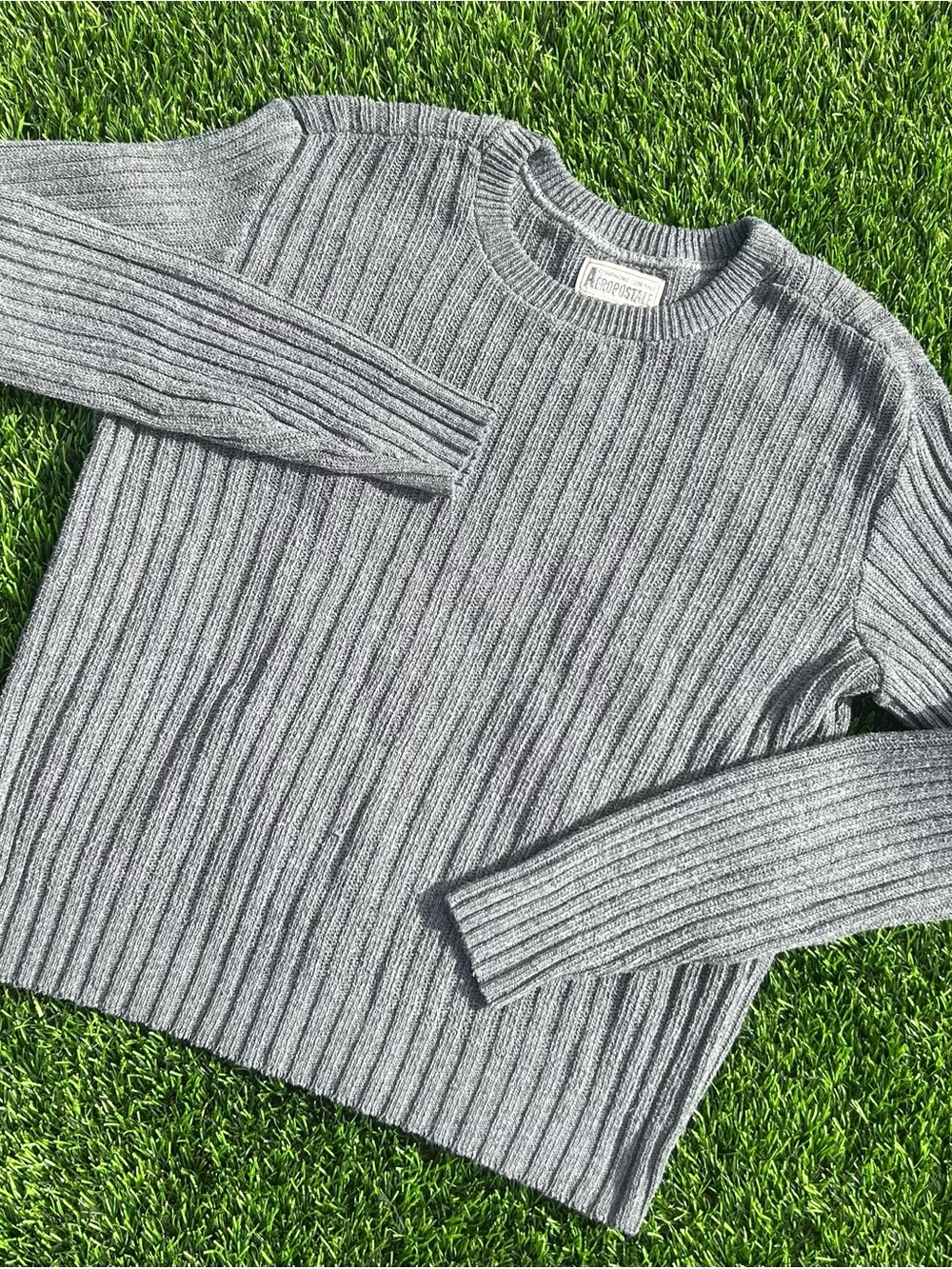 Vintage Aeropostale grey cable knit sweater